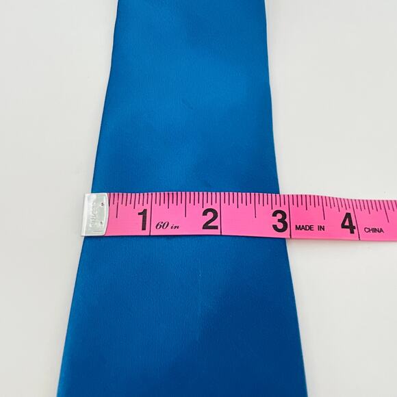 MICHAEL Michael Kors Bue Silk Initial Logo Classic Solid Mens Tie - Picture 8 of 10